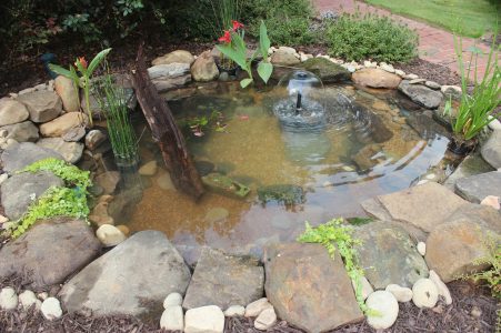 small built in garden pond